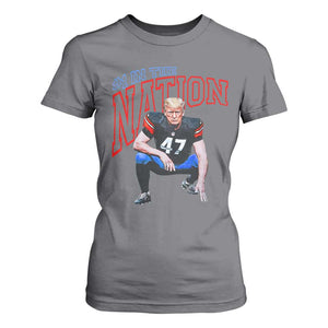 Funny Trump American Football T Shirt For Women #1 In The Nation - PrintYourWear Size: S Color: Charcoal