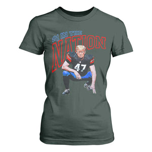 Funny Trump American Football T Shirt For Women #1 In The Nation - PrintYourWear Size: S Color: Dark Forest Green