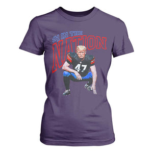 Funny Trump American Football T Shirt For Women #1 In The Nation - PrintYourWear Size: S Color: Purple