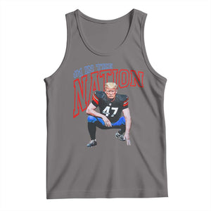 Funny Trump American Football Tank Top #1 In The Nation - PrintYourWear Size: XS Color: Deep Heather