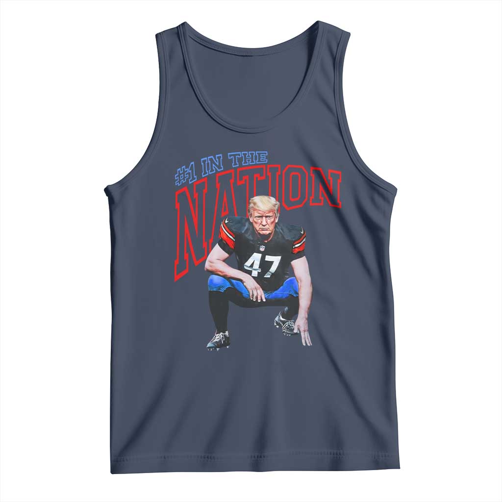Funny Trump American Football Tank Top #1 In The Nation - PrintYourWear Size: XS Color: Navy