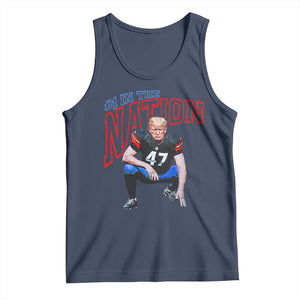 Funny Trump American Football Tank Top #1 In The Nation - PrintYourWear Size: XS Color: Navy