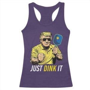 Funny Trump Pickleball Racerback Tank Top Just Dink It Pickle Ball Paddle TS11 Purple Print Your Wear