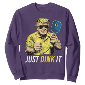 Funny Trump Pickleball Sweatshirt Just Dink It Pickle Ball Paddle TS11 Purple Print Your Wear