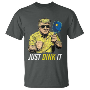 Funny Trump Pickleball T Shirt Just Dink It Pickle Ball Paddle TS11 Dark Heather Print Your Wear