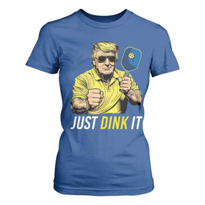 Funny Trump Pickleball T Shirt For Women Just Dink It Pickle Ball Paddle TS11 Royal Blue Print Your Wear