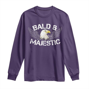 Funny Eagle Bald And Majestic Long Sleeve Shirt Eagle Grandpa Dad Joke TS11 Purple Print Your Wear