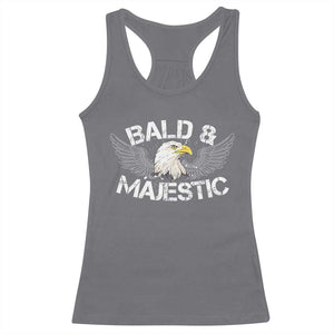 Funny Eagle Bald And Majestic Racerback Tank Top Eagle Grandpa Dad Joke TS11 Charcoal Print Your Wear