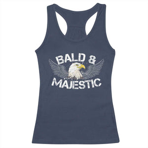 Funny Eagle Bald And Majestic Racerback Tank Top Eagle Grandpa Dad Joke TS11 Navy Print Your Wear