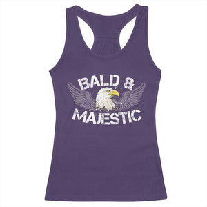 Funny Eagle Bald And Majestic Racerback Tank Top Eagle Grandpa Dad Joke TS11 Purple Print Your Wear