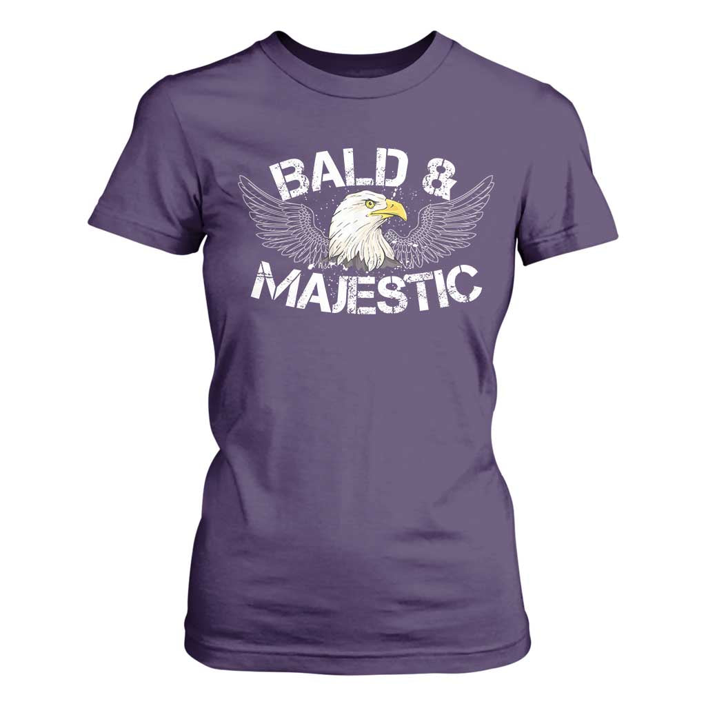 Funny Eagle Bald And Majestic T Shirt For Women Eagle Grandpa Dad Joke TS11 Purple Print Your Wear