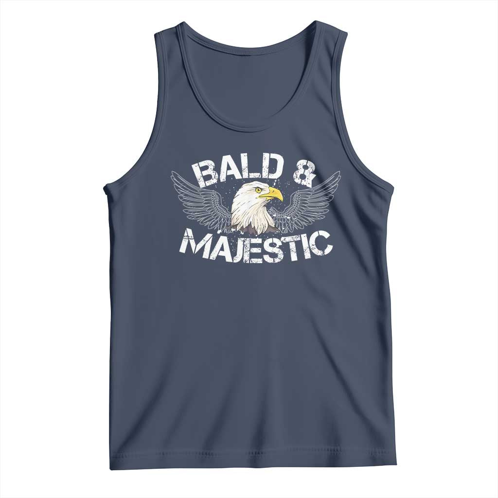 Funny Eagle Bald And Majestic Tank Top Eagle Grandpa Dad Joke TS11 Navy Print Your Wear