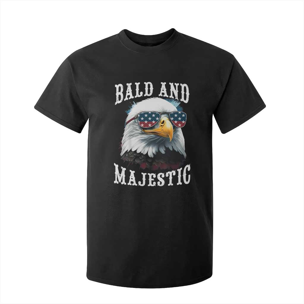Funny Eagle Bald And Majestic T Shirt For Kid American Flag Sunglasses Eagle TS11 Black Print Your Wear