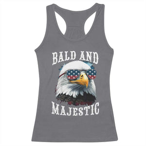 Funny Eagle Bald And Majestic Racerback Tank Top American Flag Sunglasses Eagle TS11 Charcoal Print Your Wear