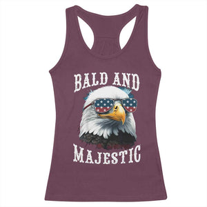 Funny Eagle Bald And Majestic Racerback Tank Top American Flag Sunglasses Eagle TS11 Maroon Print Your Wear