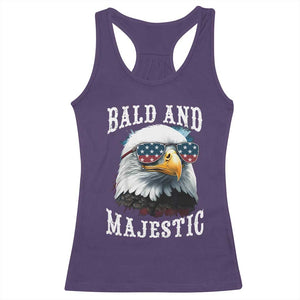 Funny Eagle Bald And Majestic Racerback Tank Top American Flag Sunglasses Eagle TS11 Purple Print Your Wear