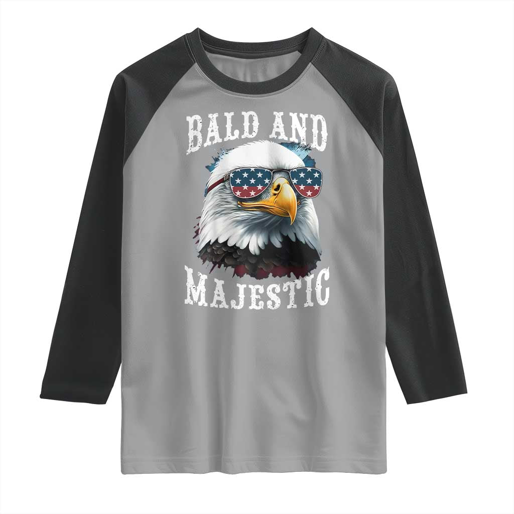Funny Eagle Bald And Majestic Raglan Shirt American Flag Sunglasses Eagle TS11 Sport Gray Black Print Your Wear