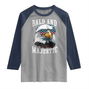 Funny Eagle Bald And Majestic Raglan Shirt American Flag Sunglasses Eagle TS11 Sport Gray Navy Print Your Wear