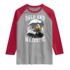 Funny Eagle Bald And Majestic Raglan Shirt American Flag Sunglasses Eagle TS11 Sport Gray Red Print Your Wear