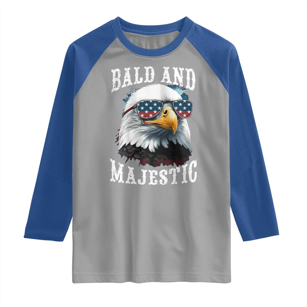 Funny Eagle Bald And Majestic Raglan Shirt American Flag Sunglasses Eagle TS11 Sport Gray Royal Print Your Wear
