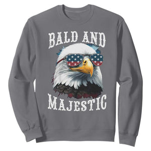Funny Eagle Bald And Majestic Sweatshirt American Flag Sunglasses Eagle TS11 Charcoal Print Your Wear