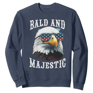 Funny Eagle Bald And Majestic Sweatshirt American Flag Sunglasses Eagle TS11 Navy Print Your Wear