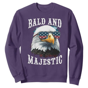 Funny Eagle Bald And Majestic Sweatshirt American Flag Sunglasses Eagle TS11 Purple Print Your Wear