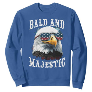 Funny Eagle Bald And Majestic Sweatshirt American Flag Sunglasses Eagle TS11 Royal Blue Print Your Wear