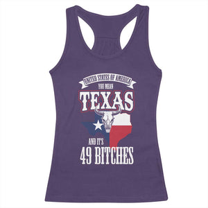 Funny American Texan Racerback Tank Top You Mean Texas And It's 49 Bitches TX Flag TS11 Purple Print Your Wear