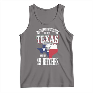 Funny American Texan Tank Top You Mean Texas And It's 49 Bitches TX Flag TS11 Deep Heather Print Your Wear