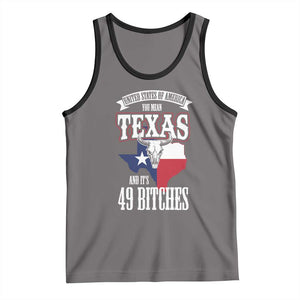 Funny American Texan Tank Top You Mean Texas And It's 49 Bitches TX Flag TS11 Deep Heather Black Print Your Wear