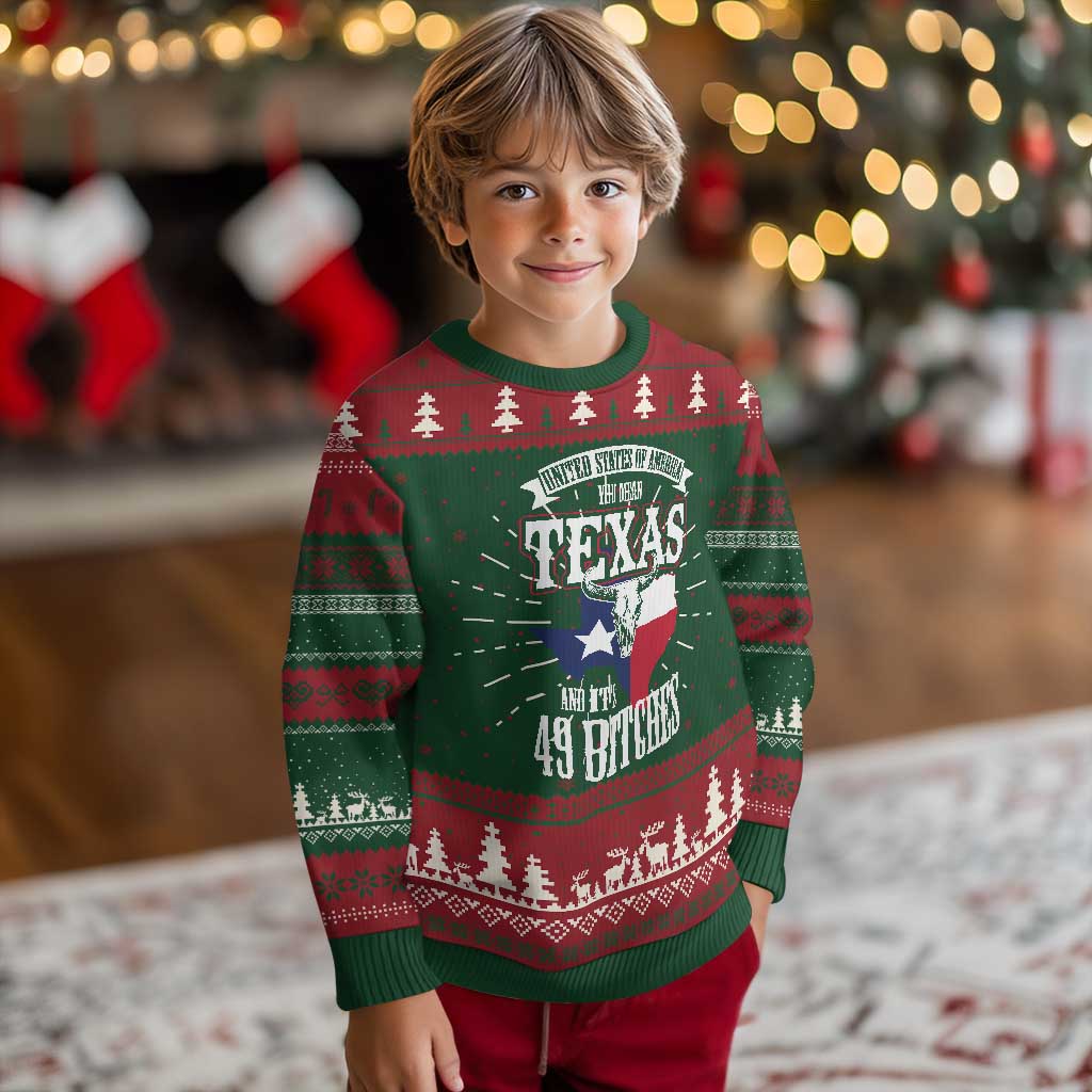 Funny American Texan Knit Sweatshirt You Mean Texas And It's 49 Bitches TX Flag TS11 Christmas Print Your Wear