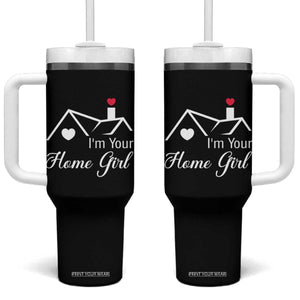 Funny Realtor Tumbler With Handle I Am Your Home Girl Real Estate Agent TS11 One Size: 40 oz Black Print Your Wear