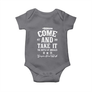 History Of Texas Baby Onesie Come And Take It The Battle Of Gonzales TS11 Charcoal Print Your Wear