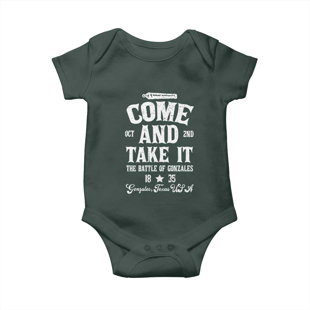History Of Texas Baby Onesie Come And Take It The Battle Of Gonzales TS11 Print Your Wear