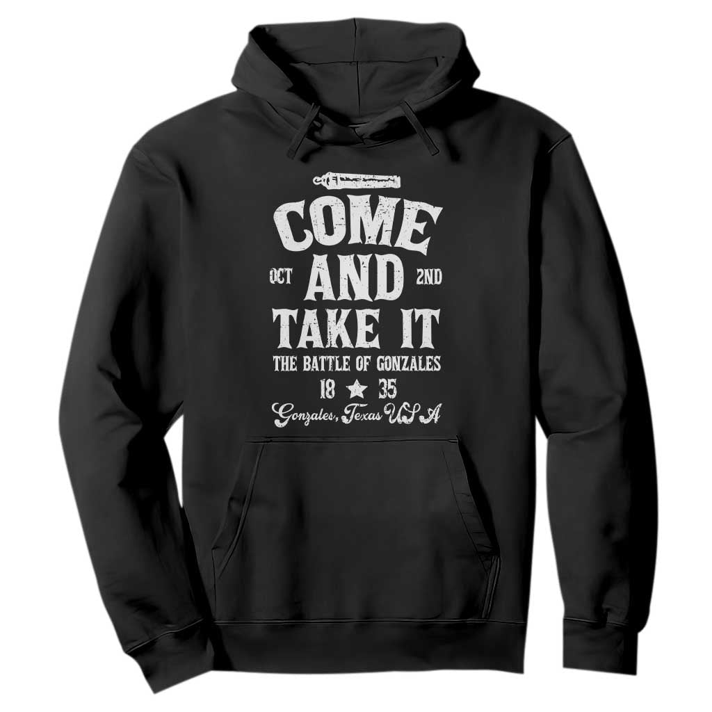 History Of Texas Hoodie Come And Take It The Battle Of Gonzales TS11 Black Print Your Wear