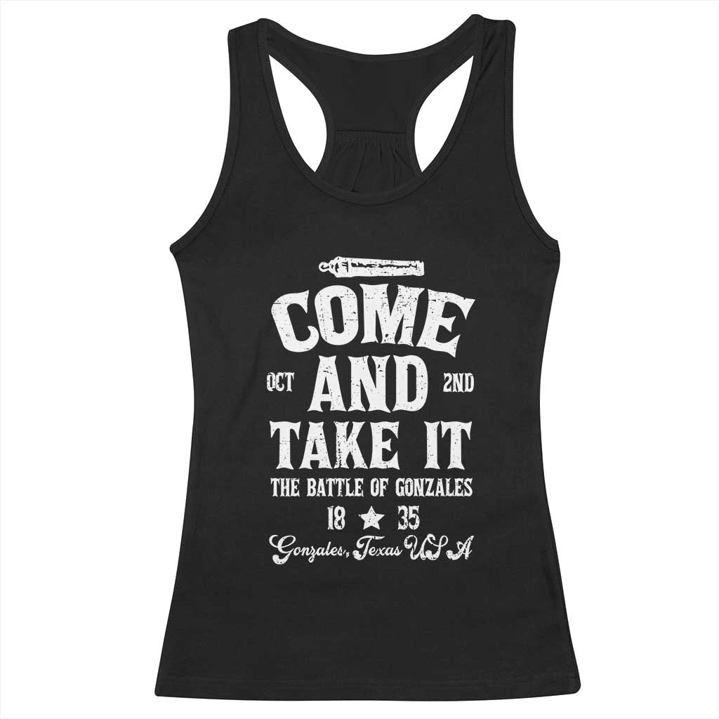 History Of Texas Racerback Tank Top Come And Take It The Battle Of Gonzales TS11 Black Print Your Wear