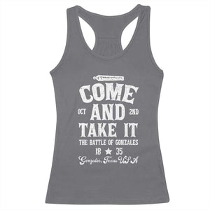 History Of Texas Racerback Tank Top Come And Take It The Battle Of Gonzales TS11 Charcoal Print Your Wear