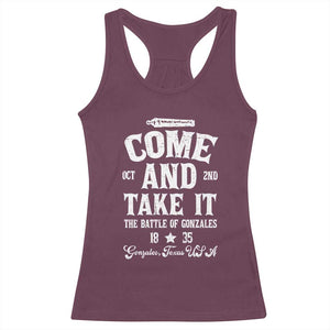 History Of Texas Racerback Tank Top Come And Take It The Battle Of Gonzales TS11 Maroon Print Your Wear