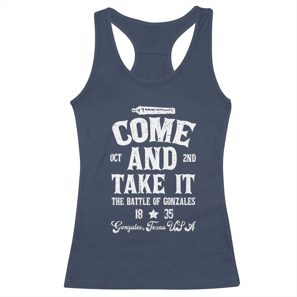 History Of Texas Racerback Tank Top Come And Take It The Battle Of Gonzales TS11 Navy Print Your Wear