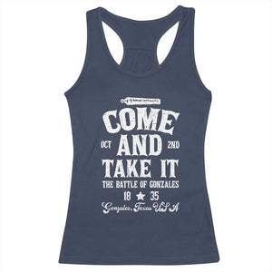 History Of Texas Racerback Tank Top Come And Take It The Battle Of Gonzales TS11 Navy Print Your Wear