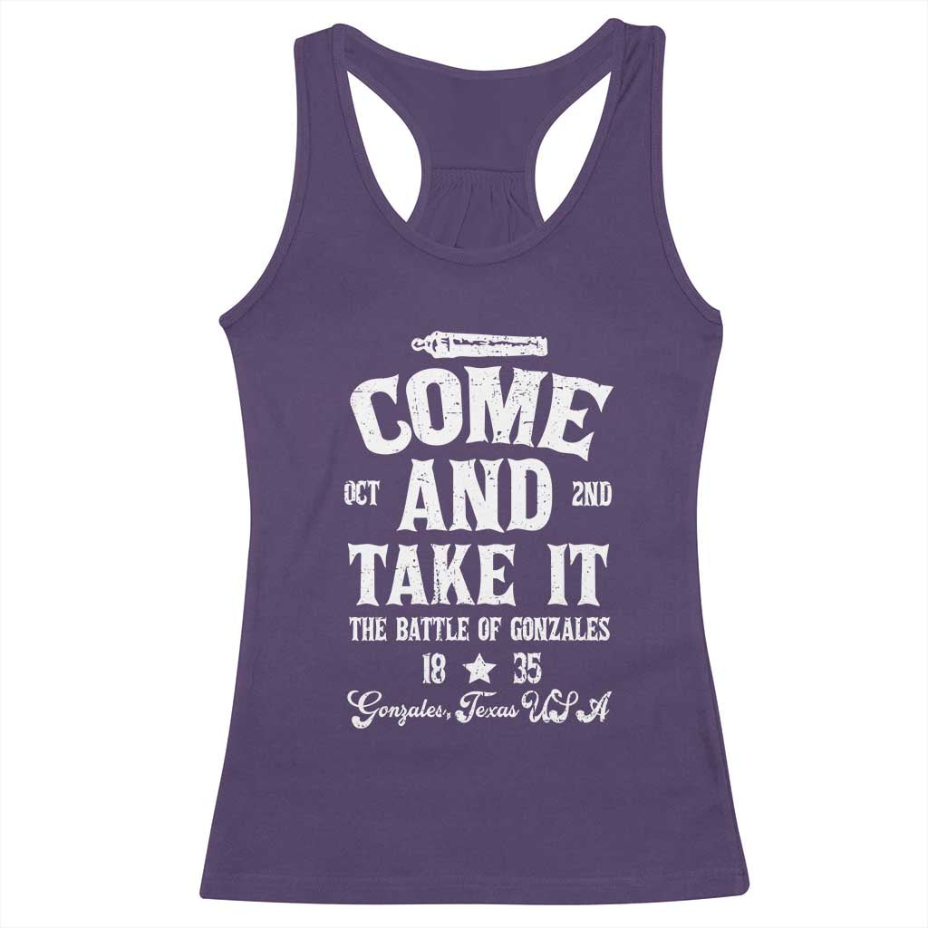 History Of Texas Racerback Tank Top Come And Take It The Battle Of Gonzales TS11 Purple Print Your Wear