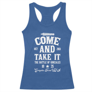 History Of Texas Racerback Tank Top Come And Take It The Battle Of Gonzales TS11 Royal Blue Print Your Wear