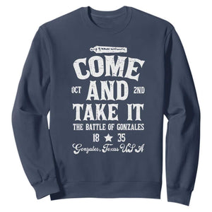 History Of Texas Sweatshirt Come And Take It The Battle Of Gonzales TS11 Navy Print Your Wear