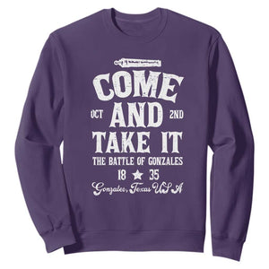 History Of Texas Sweatshirt Come And Take It The Battle Of Gonzales TS11 Purple Print Your Wear