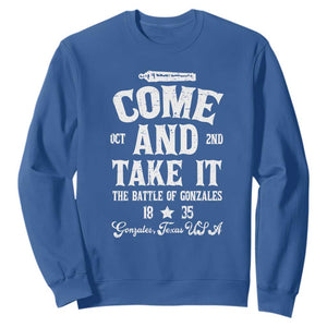 History Of Texas Sweatshirt Come And Take It The Battle Of Gonzales TS11 Royal Blue Print Your Wear