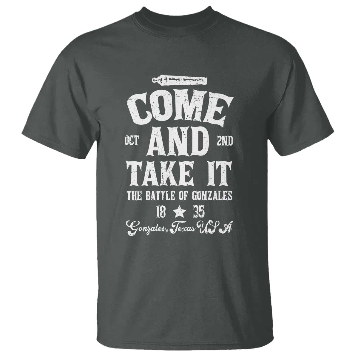 History Of Texas T Shirt Come And Take It The Battle Of Gonzales TS11 Dark Heather Print Your Wear