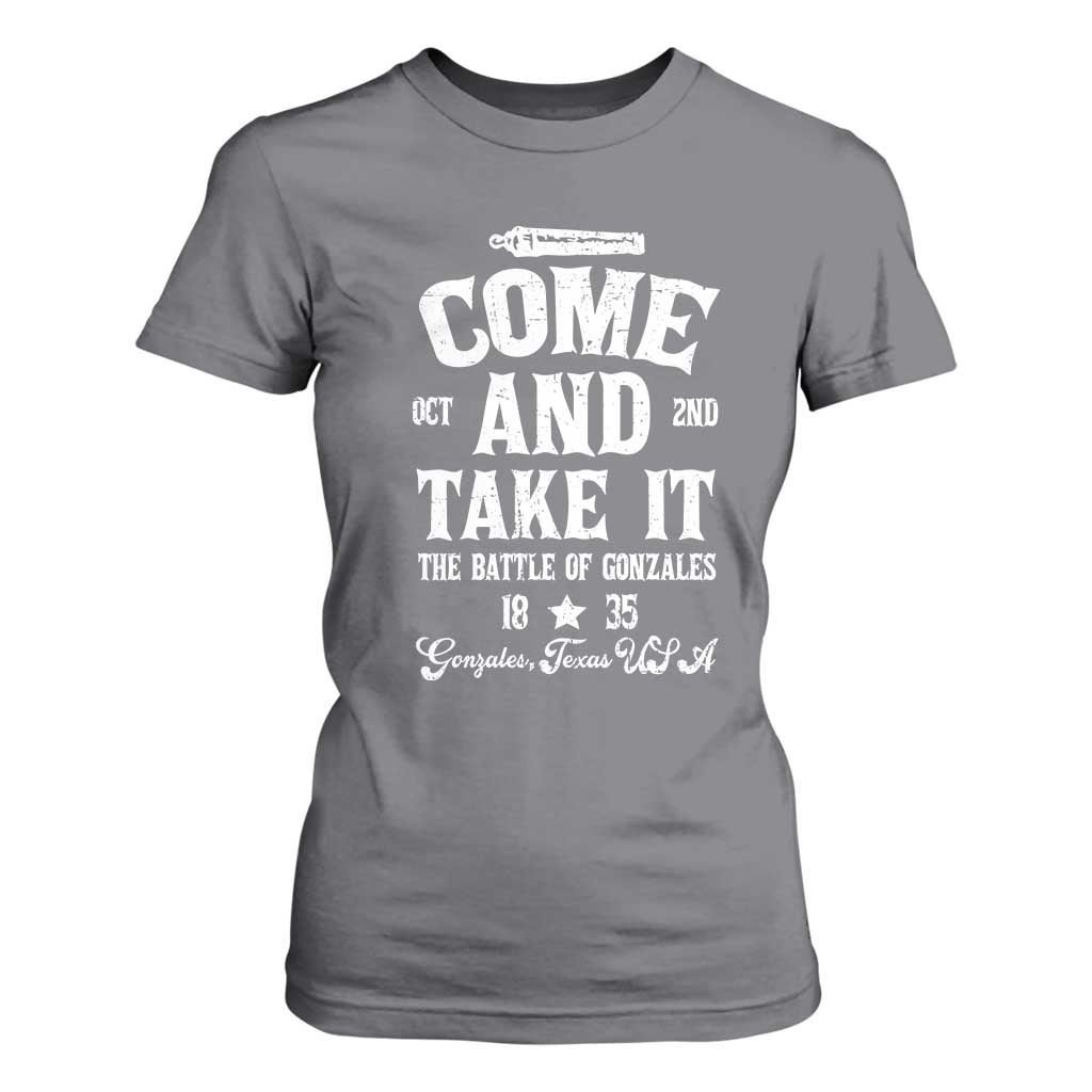 History Of Texas T Shirt For Women Come And Take It The Battle Of Gonzales TS11 Charcoal Print Your Wear