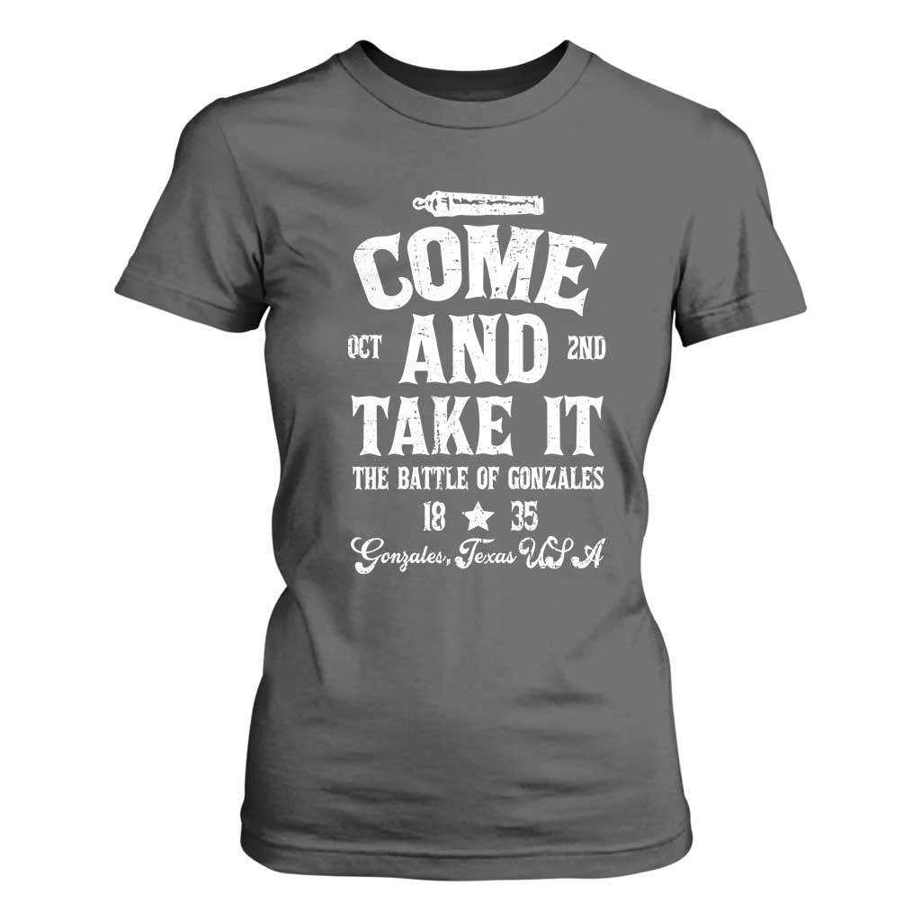 History Of Texas T Shirt For Women Come And Take It The Battle Of Gonzales TS11 Dark Heather Print Your Wear