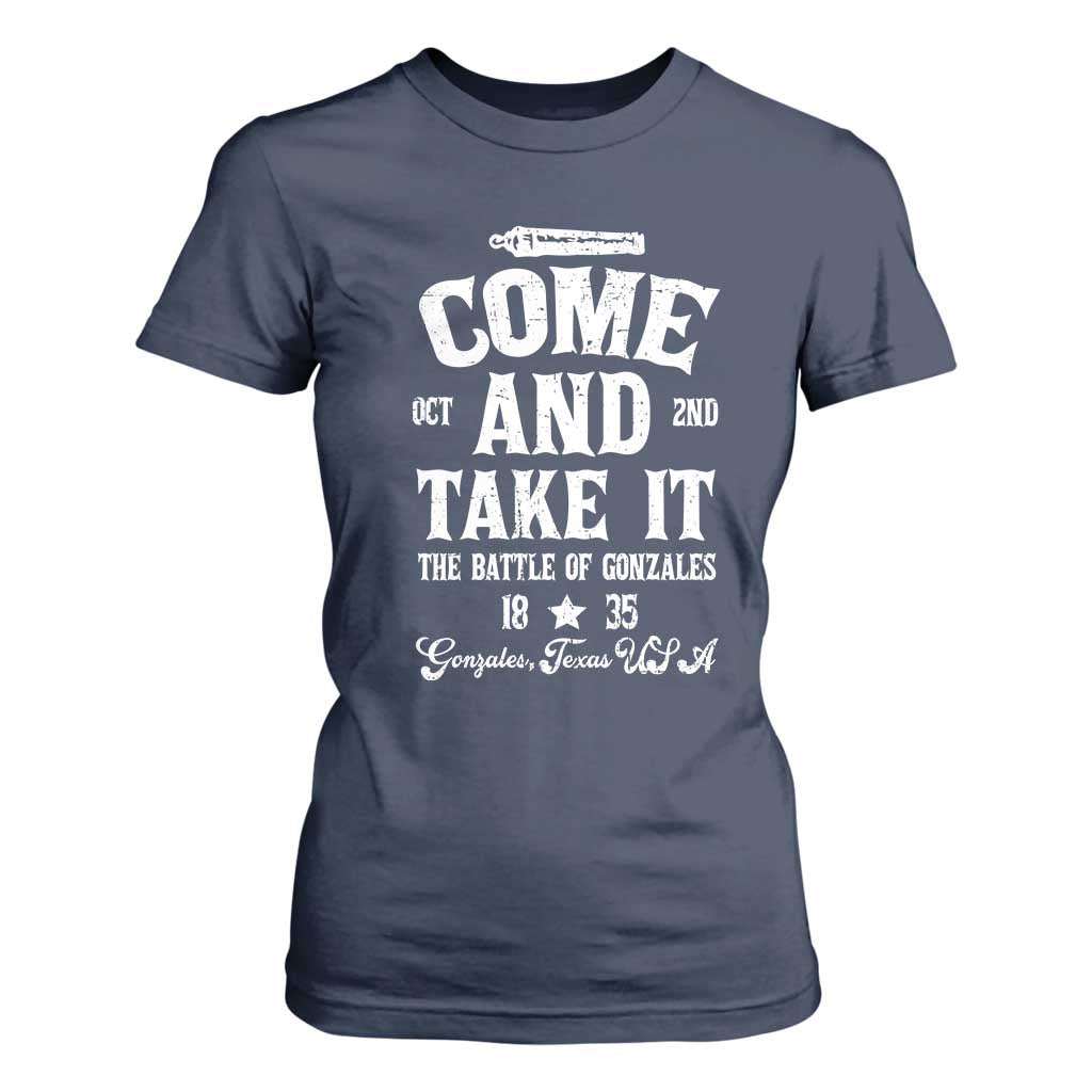 History Of Texas T Shirt For Women Come And Take It The Battle Of Gonzales TS11 Navy Print Your Wear